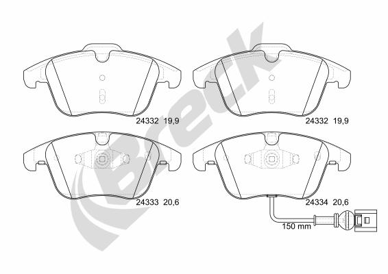 Set placute frana,frana disc 24333 00 701 10 BRECK